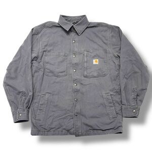 Carhartt Rugged Flex Rigby Shirt Jacket Men’s M Fleece Blanket Lined Relaxed Fit